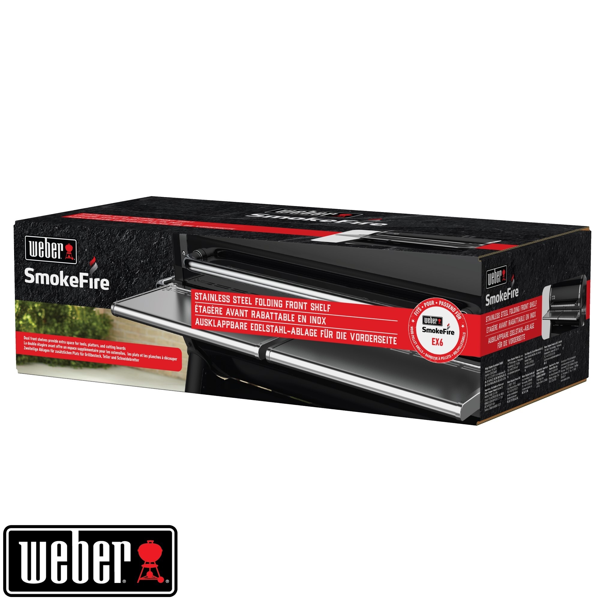 Weber SmokeFire klappbarer Edelstahl-Fronttisch passend für SmokeFire EX6