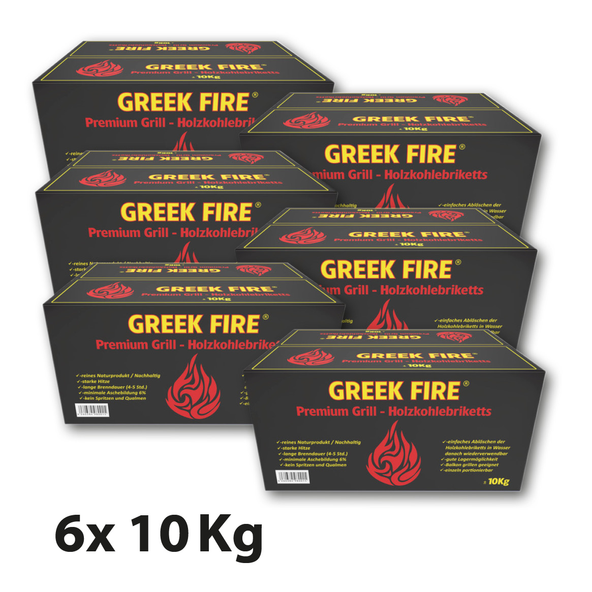 GREEK FIRE Premium Grill Holzkohlebriketts